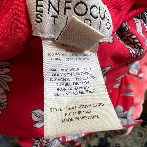 Enfocus Studio orange print sleeveless dress size 8 - Picture 9 of 10